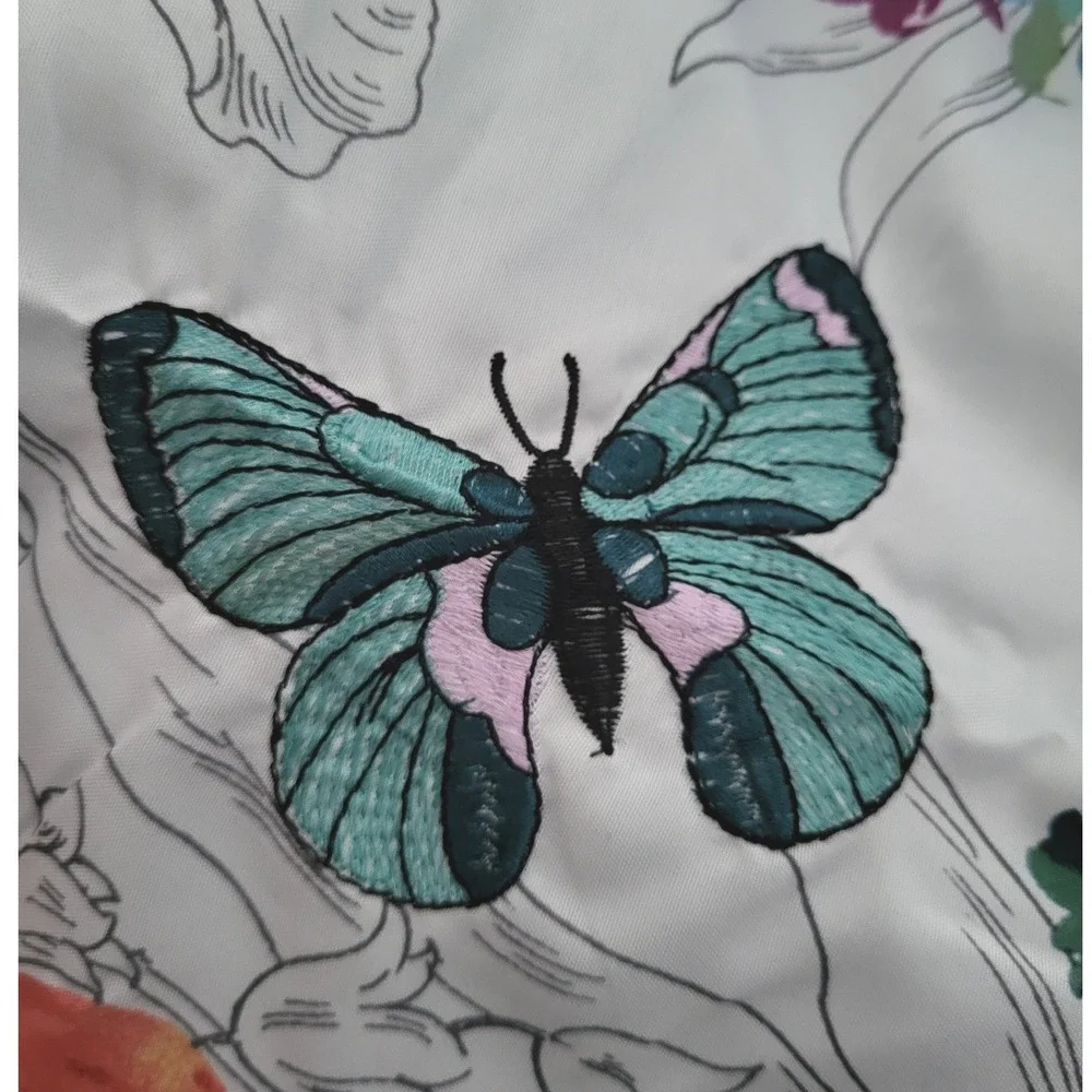 Pioneer Woman Blooming Bouquet Pillow Sham 2 King Butterflies Floral Cottagecore